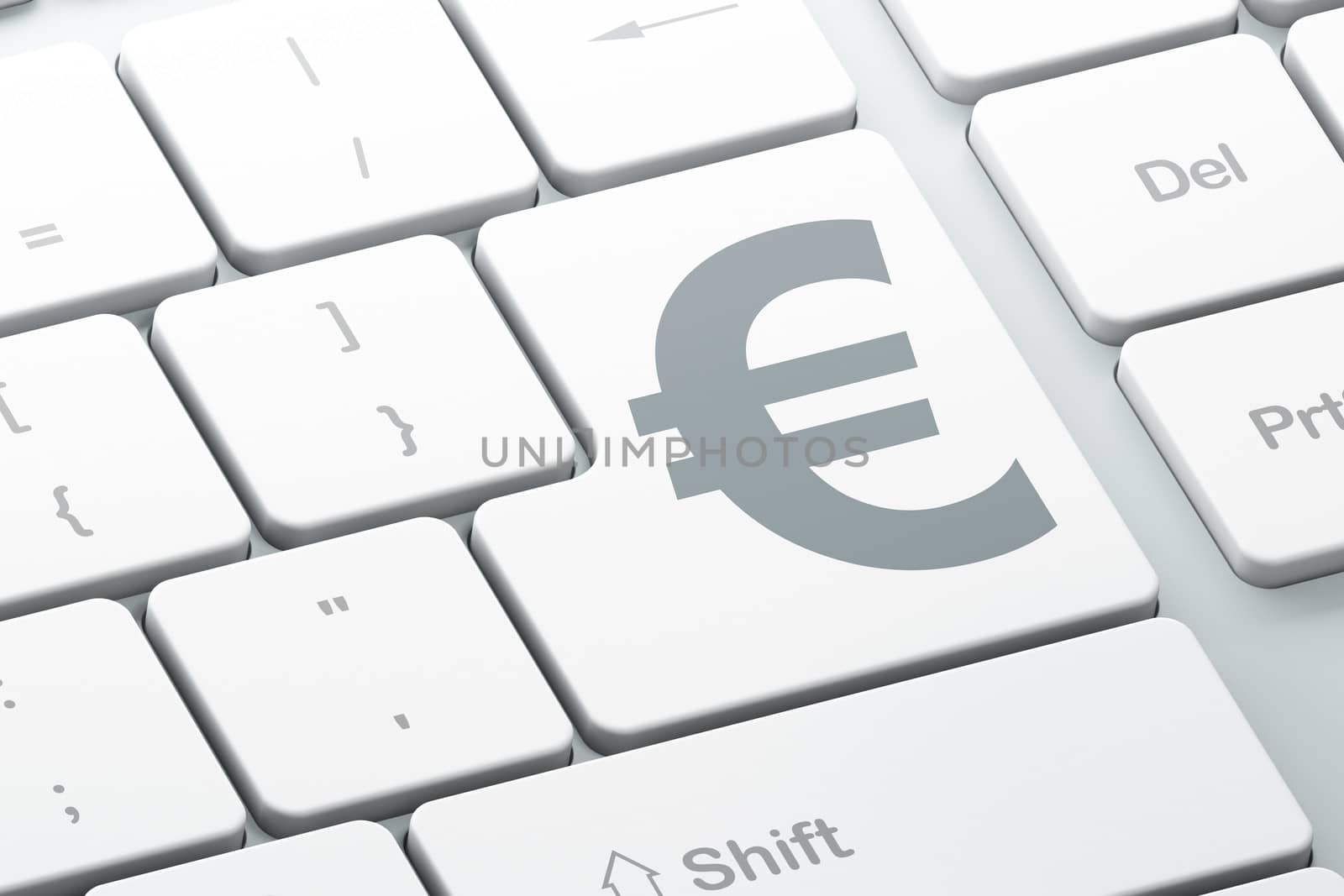 Currency concept: Euro on computer keyboard background by maxkabakov