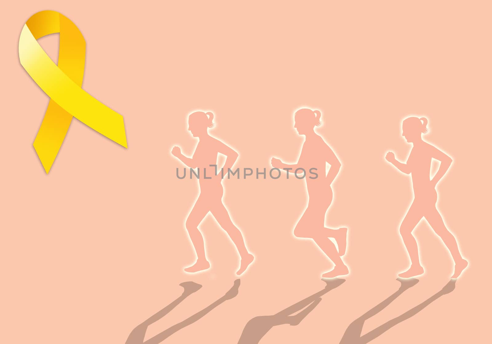 Endometriosis march with yellow ribbon