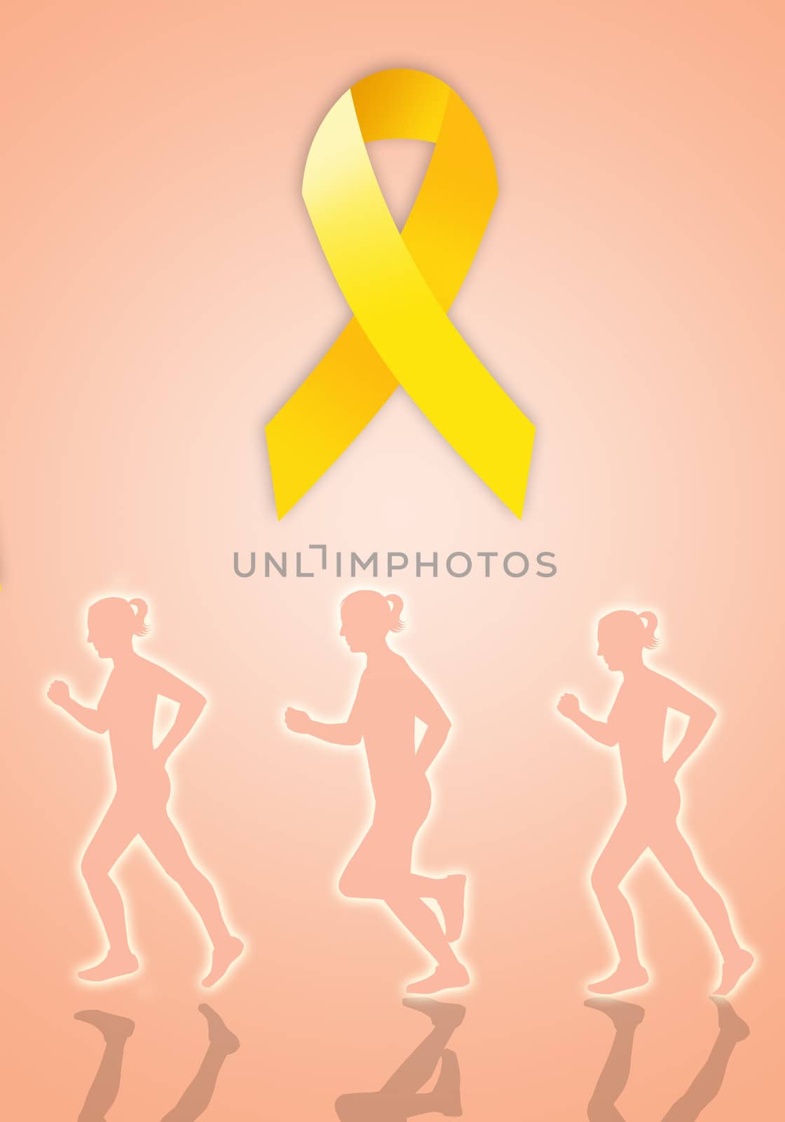 Endometriosis march with yellow ribbon