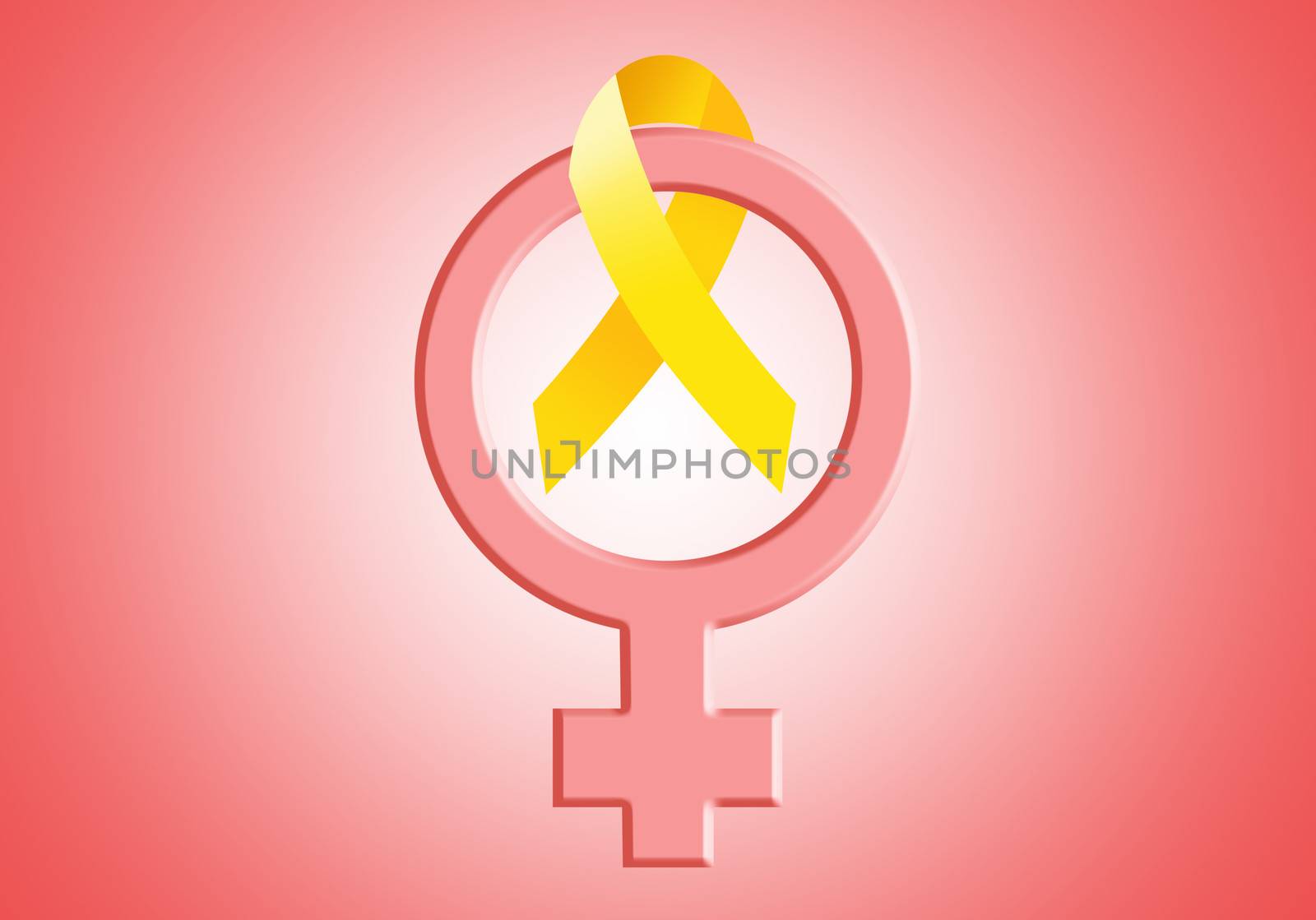 female symbol with yellow ribbon by sognolucido