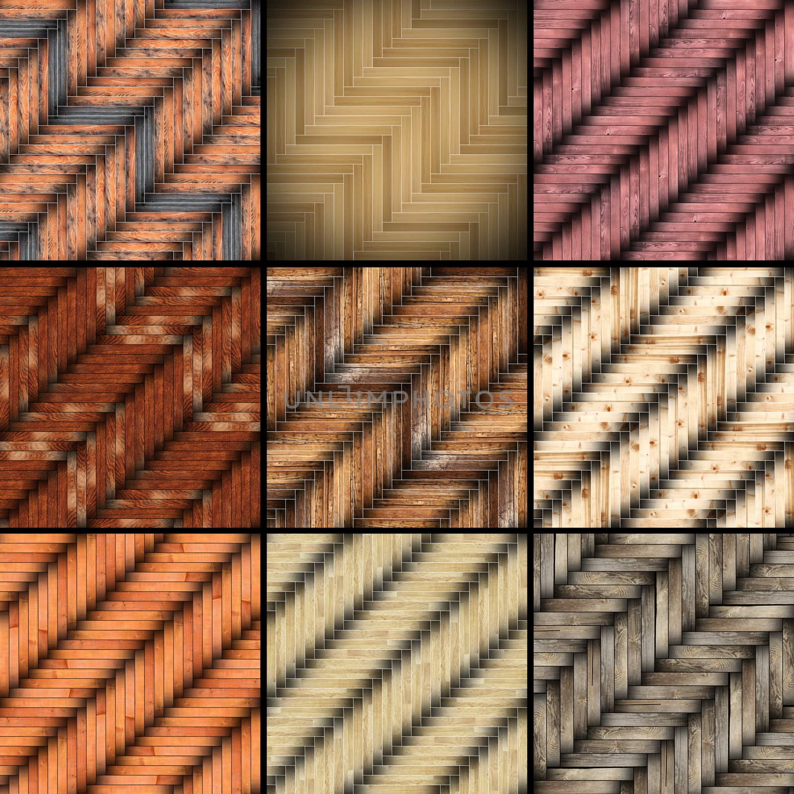 collection of mounted floor textures, parquet tiles at an angle