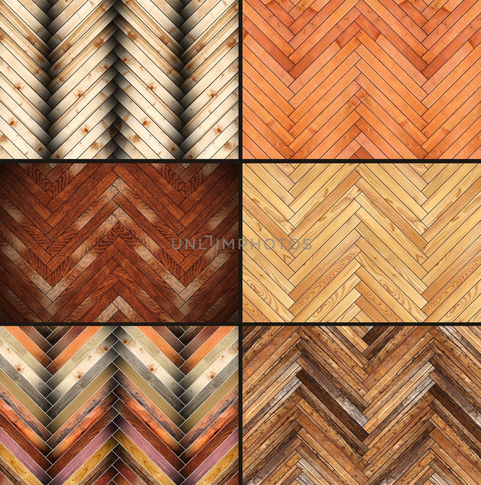 illustration with six parquet textures for your design