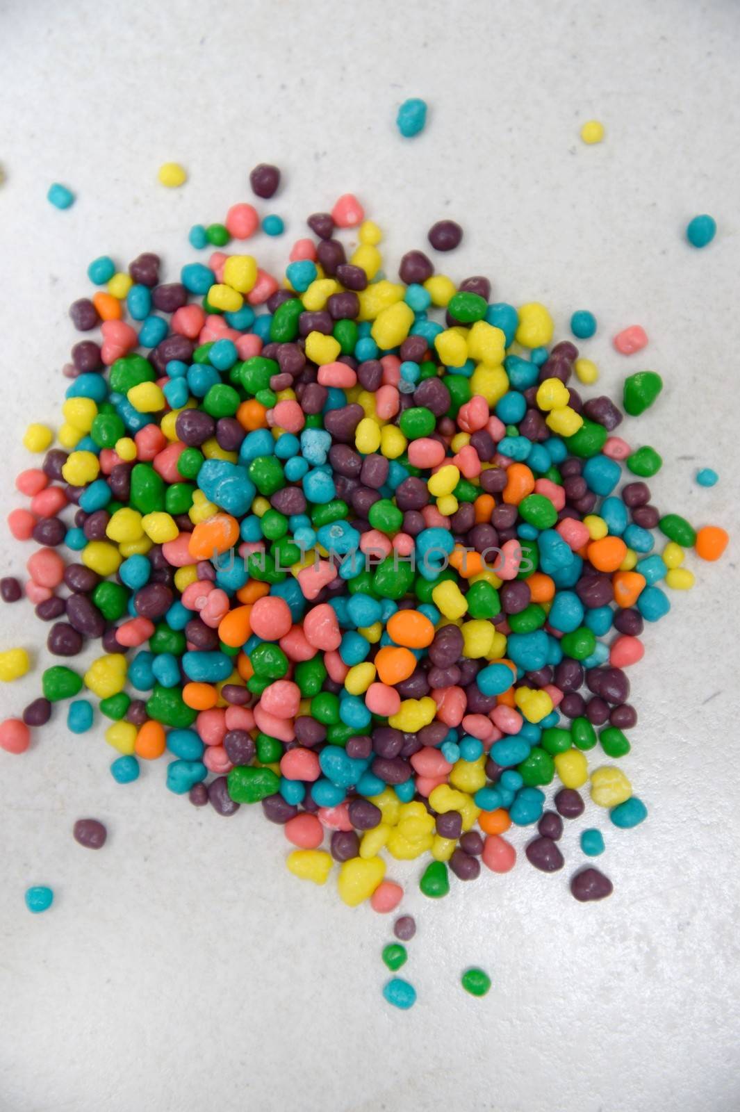 Food decorating sprinkles isolated on a kitchen bench