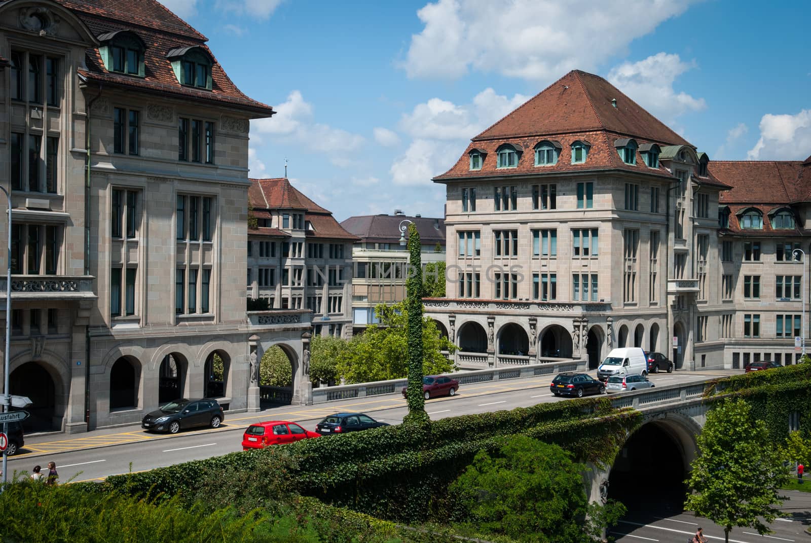 Street view and architecture in Zurich, Switzerland