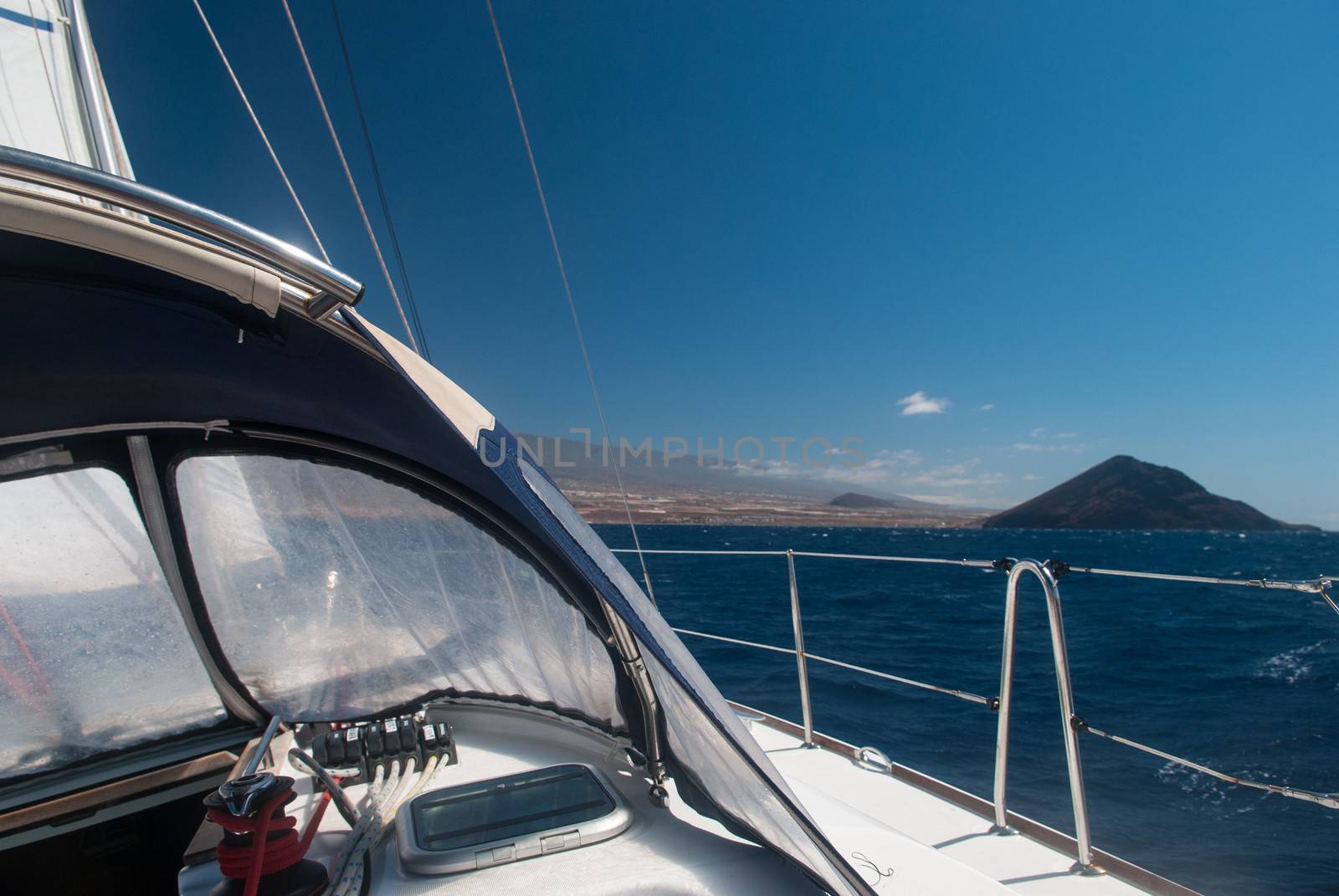 Sailing yacht in Atlantic Ocean near Tenerife