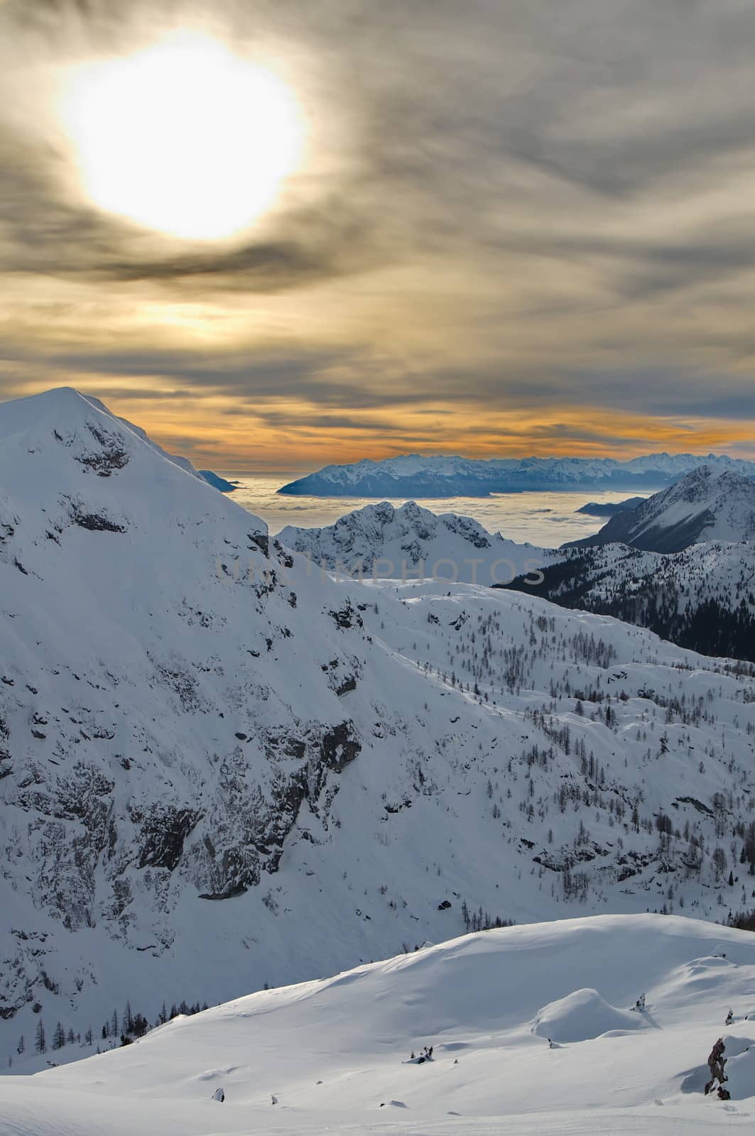 Mountains of Nassfeld in Austria