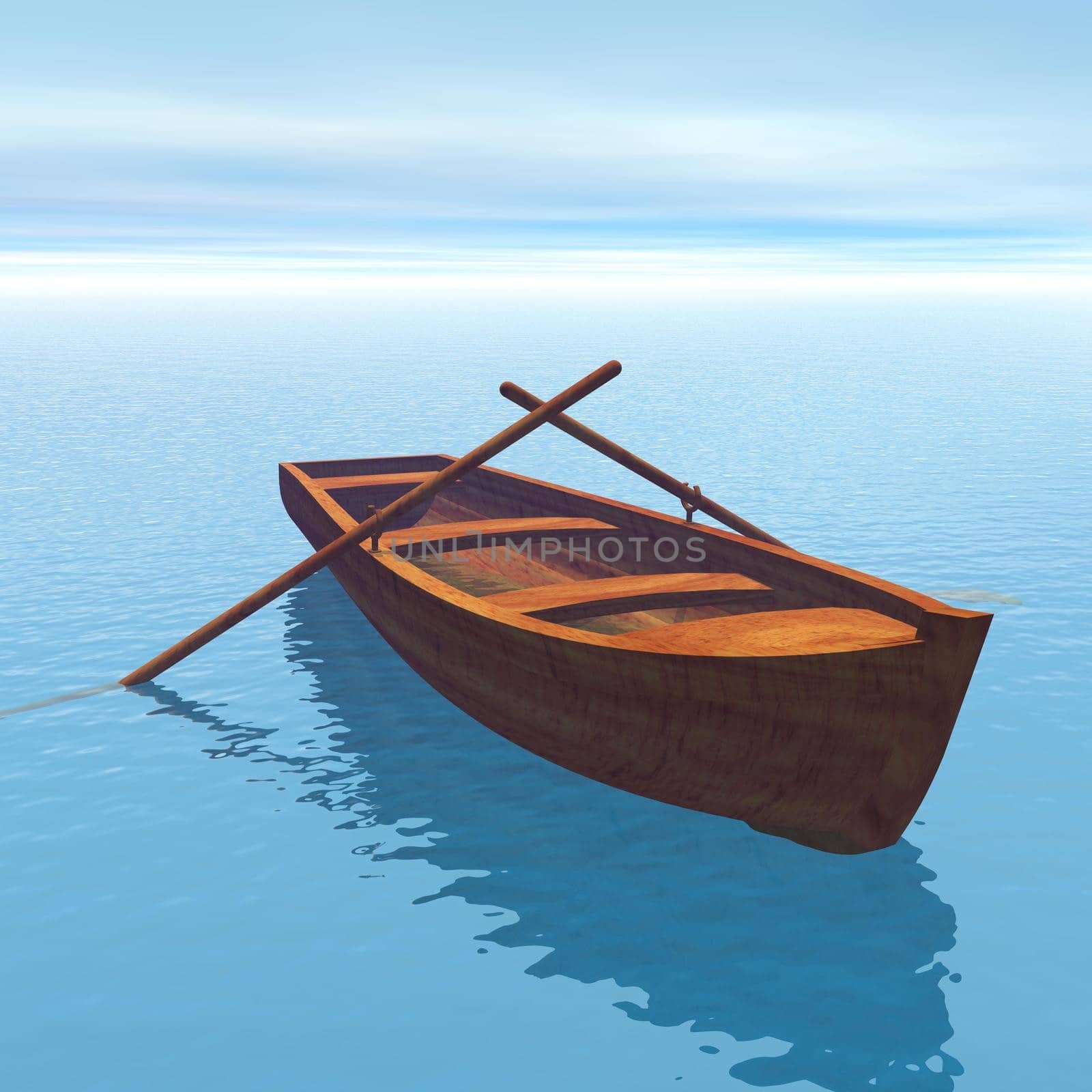 Wood boat - 3D render by Elenaphotos21