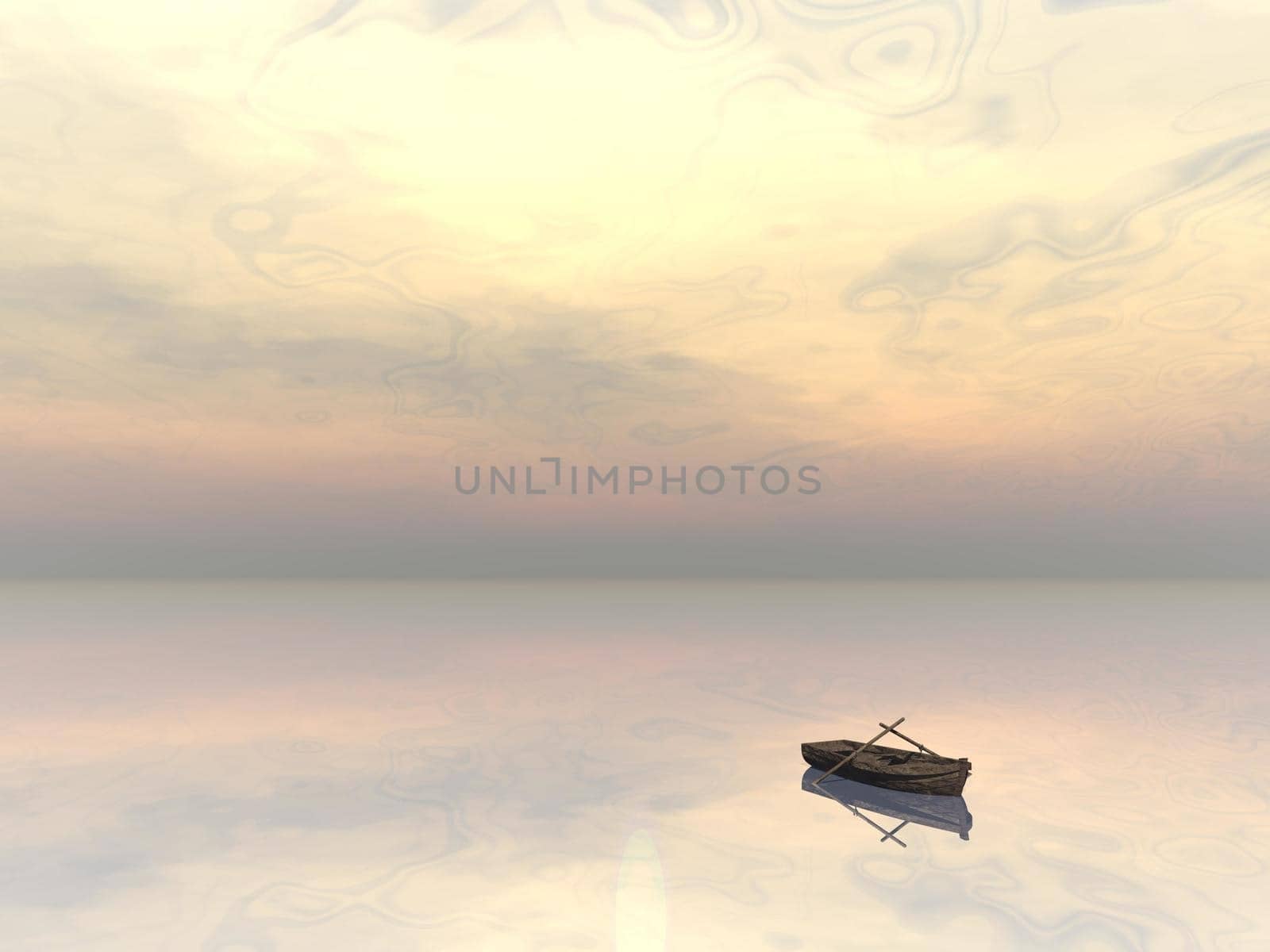 Wood boat - 3D render by Elenaphotos21