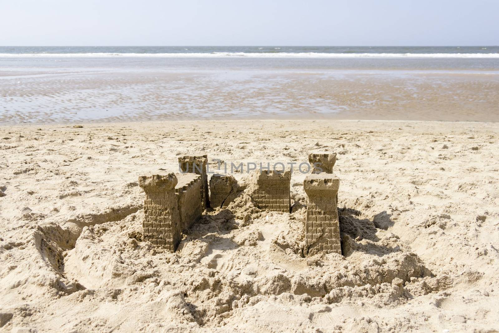 Sand Castle on the Beach, North Sea, Netherlands by Tetyana