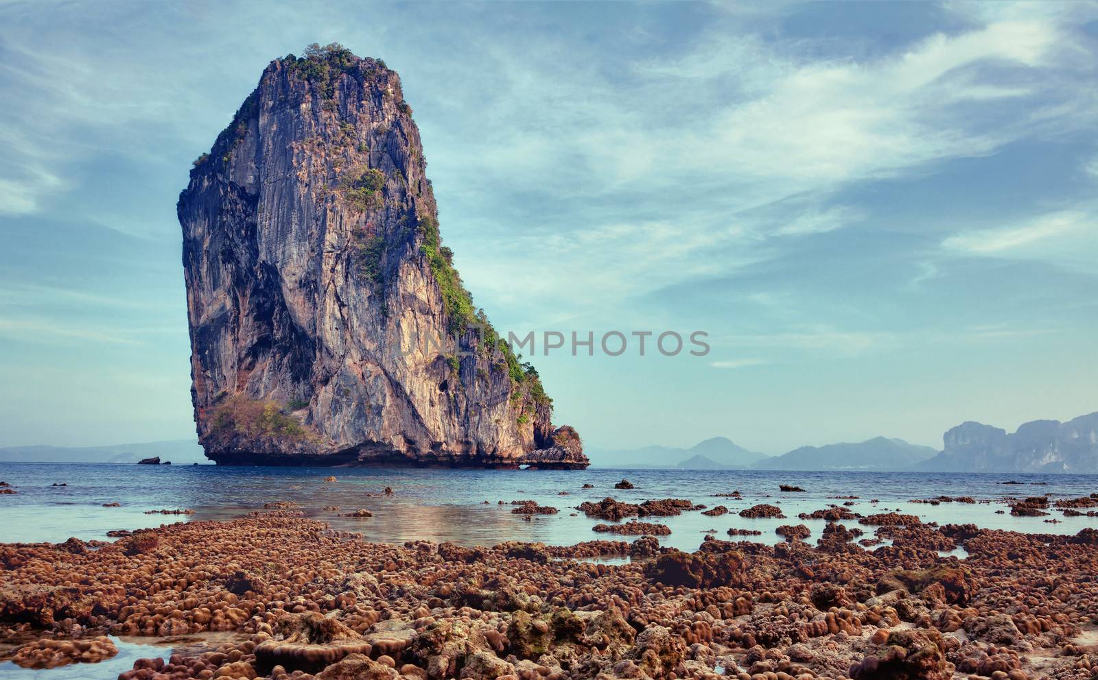 low tide at Poda island, Krabi Province, Andaman Sea, South of Thailand 