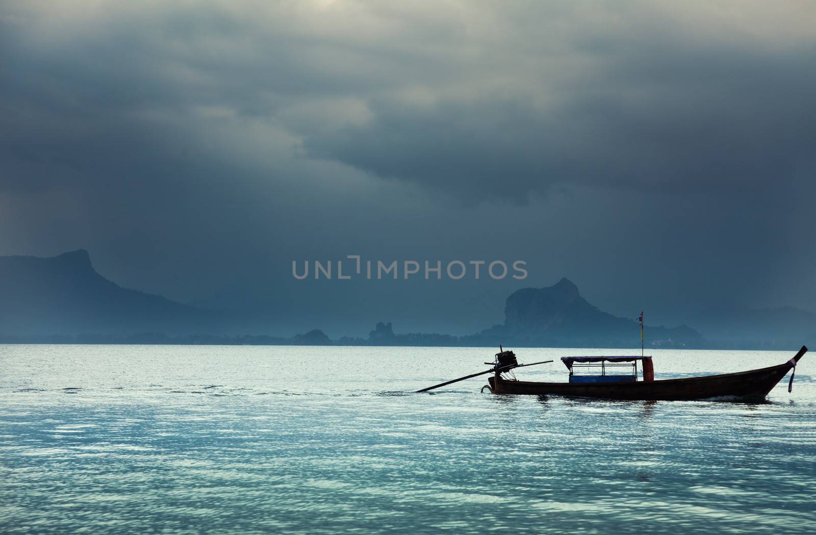 fishing boat marina at the evening  light in the south, Thailand 