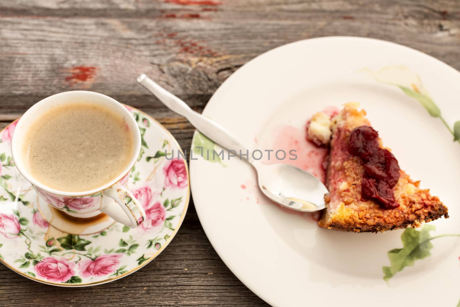 Cheesecake served with fresh Turkish coffee by coskun