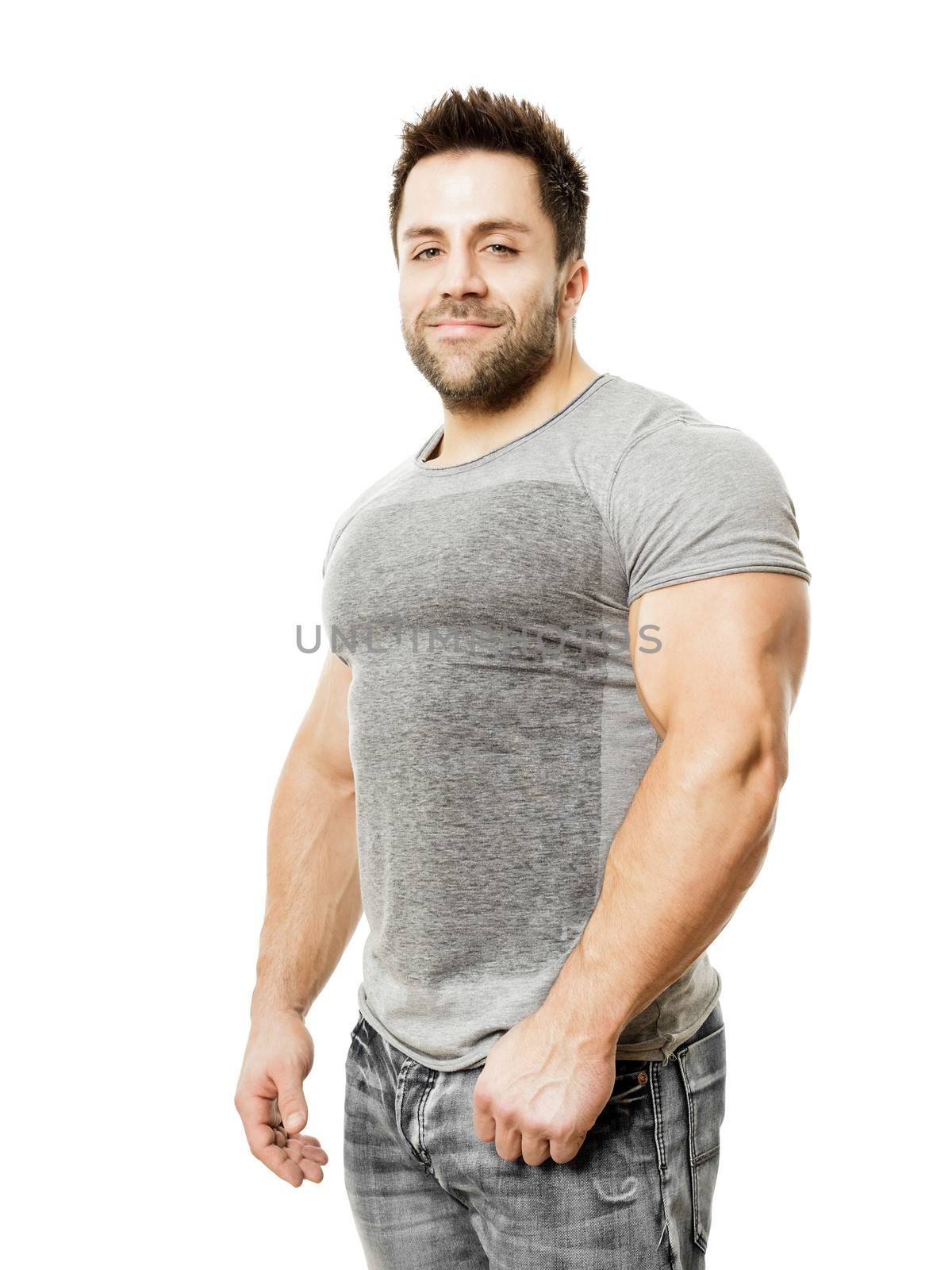 An image of a handsome young muscular sports man