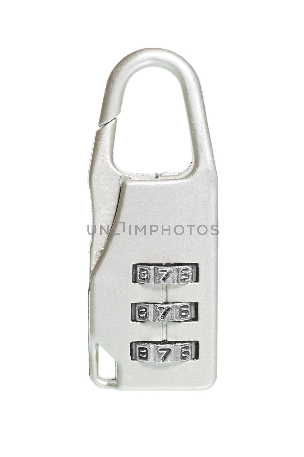 padlock for suitcases code on a white background closeup