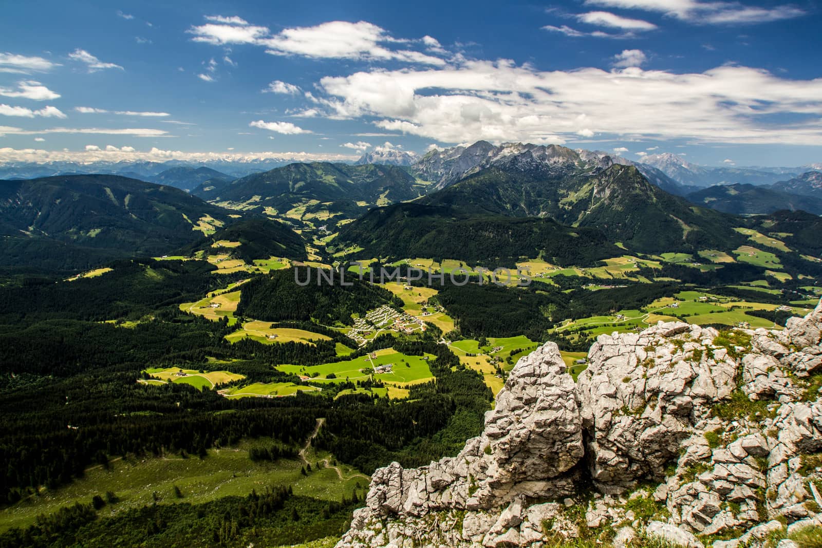 High european Alps panoramic very large view