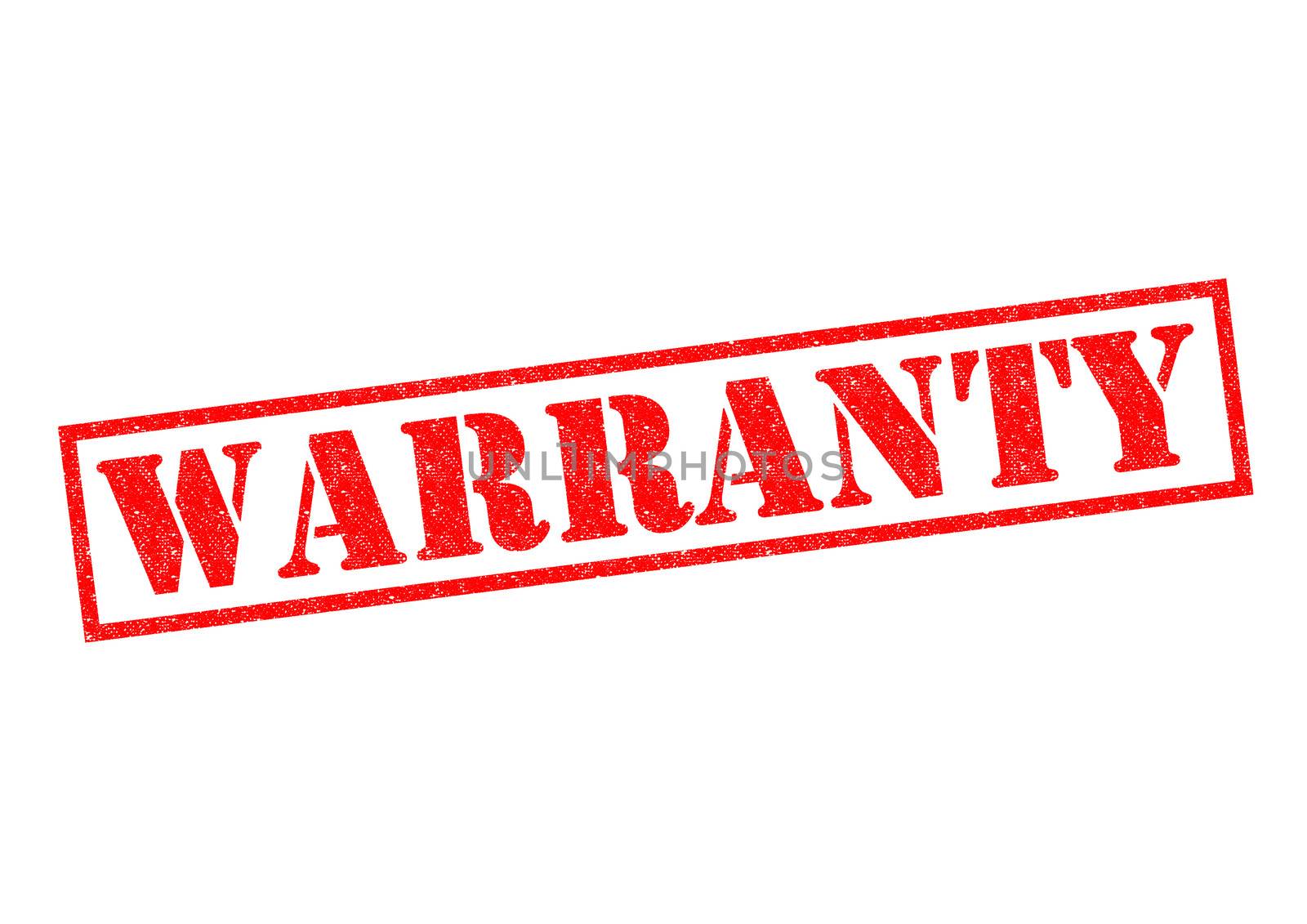 WARRANTY red Rubber Stamp over a white background.