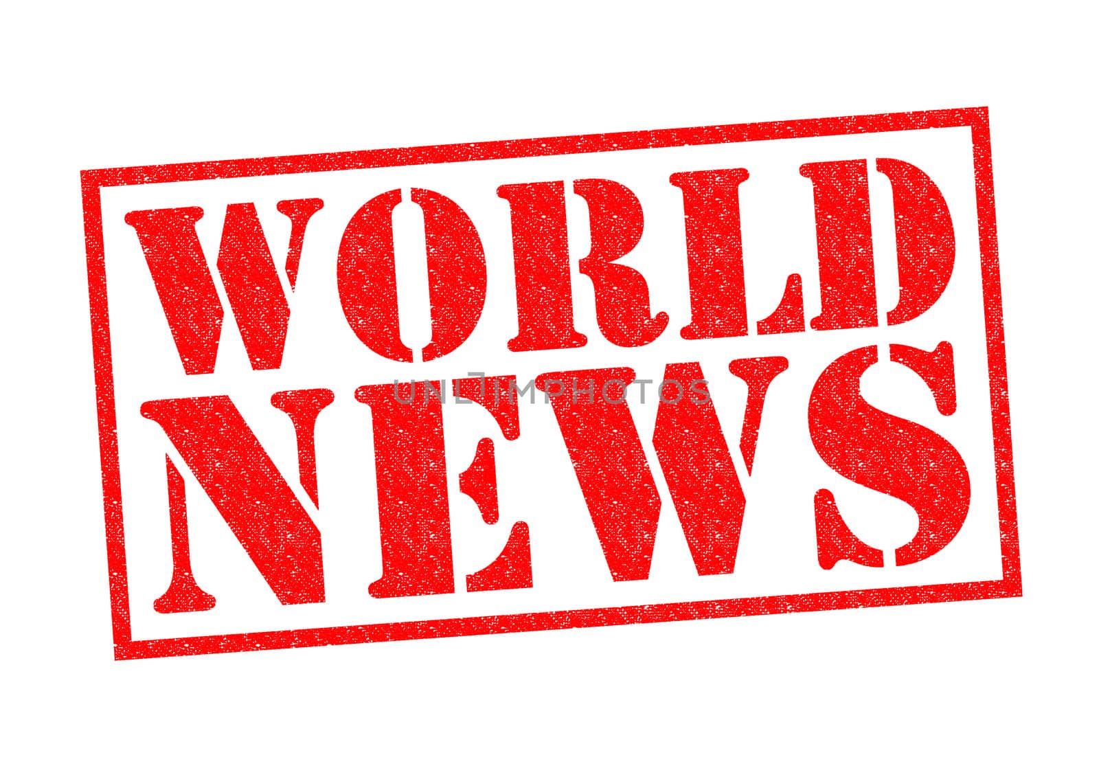WORLD NEWS red Rubber Stamp over a white background.