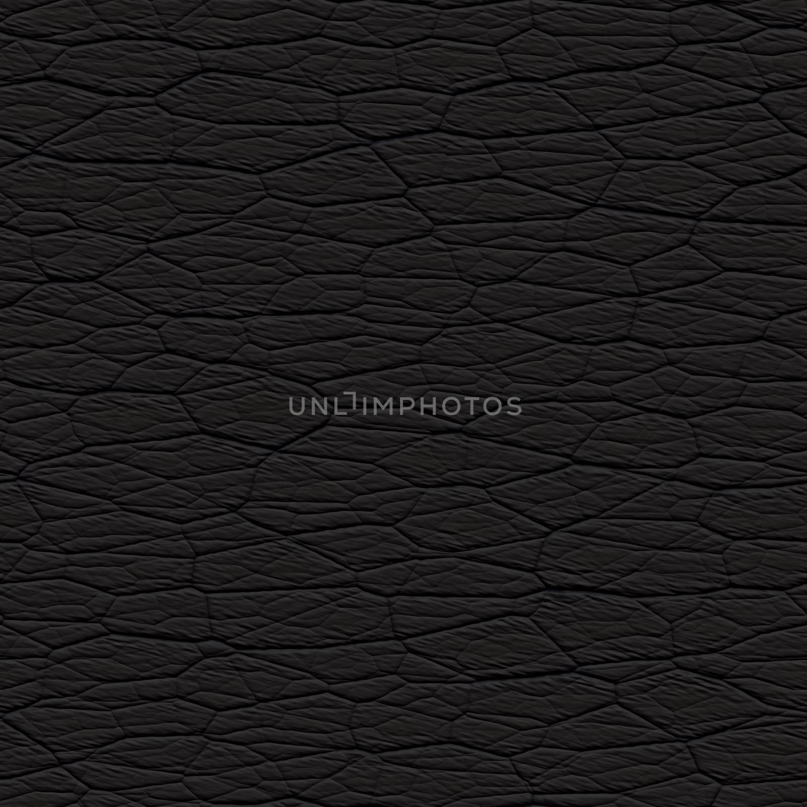 Seamless wrinkled black leather textured material that works as a pattern in any direction.