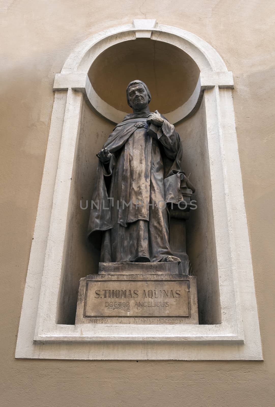 Statue of St Thomas Aquinas in Ljubljana, Slovenia.