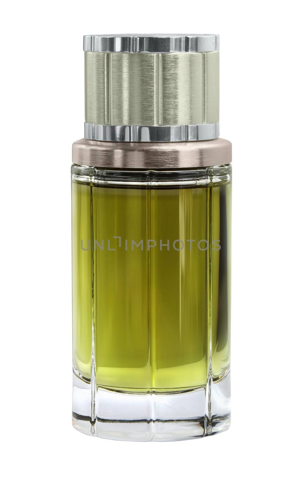 French parfume for men isolated with path on white background.