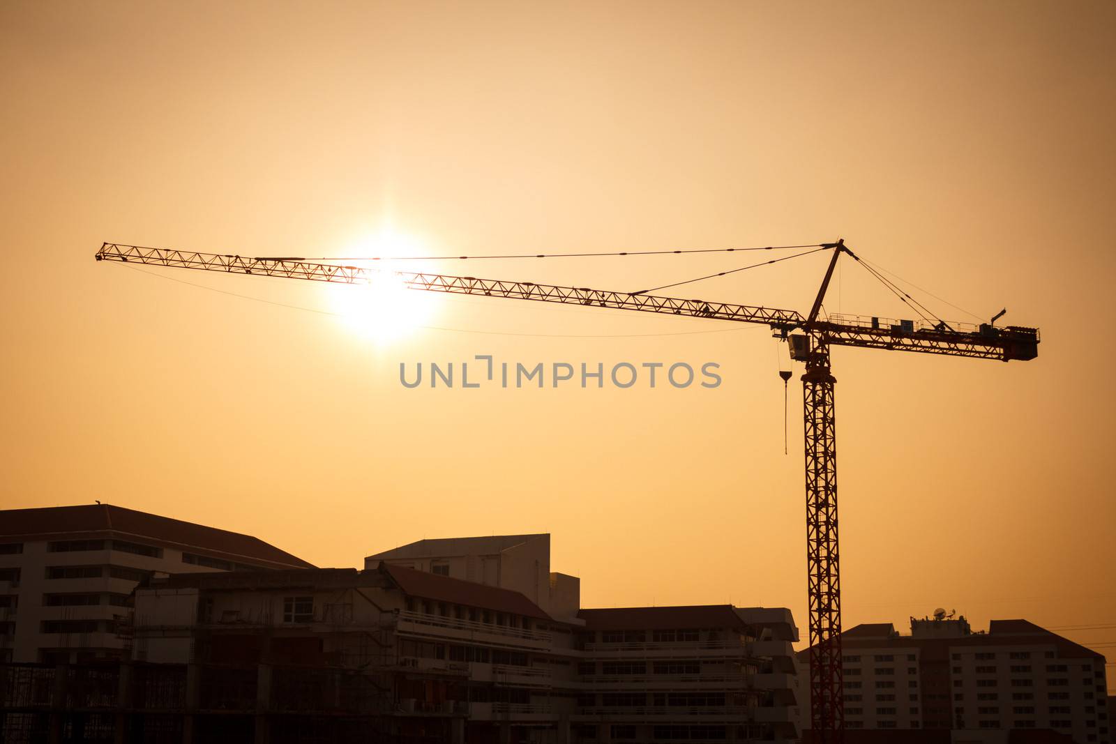 Cranes construction silhouette by letoakin