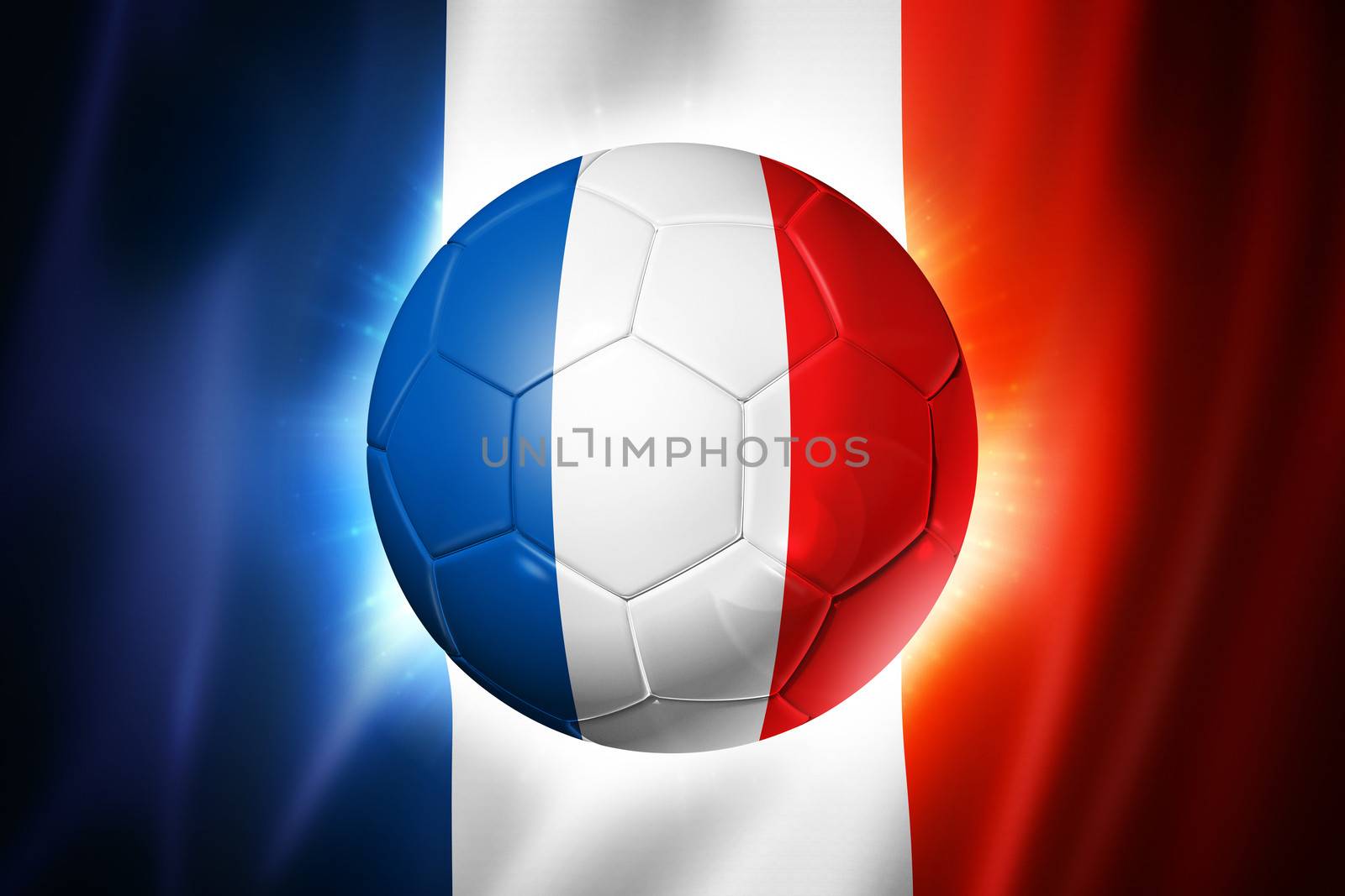 Soccer football ball with France flag by daboost