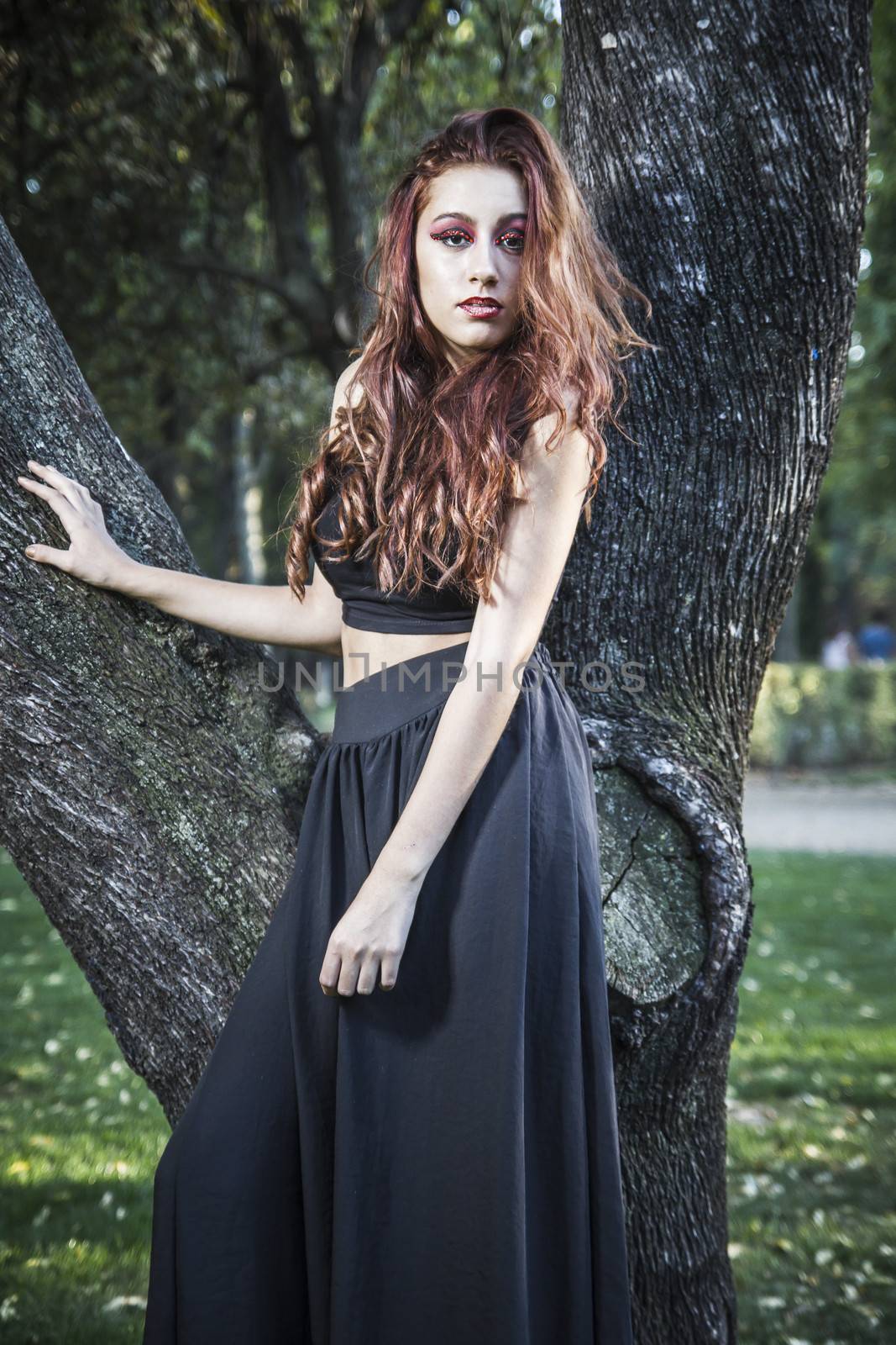 beautiful girl in a vintage style in a fabulous autumn park by FernandoCortes