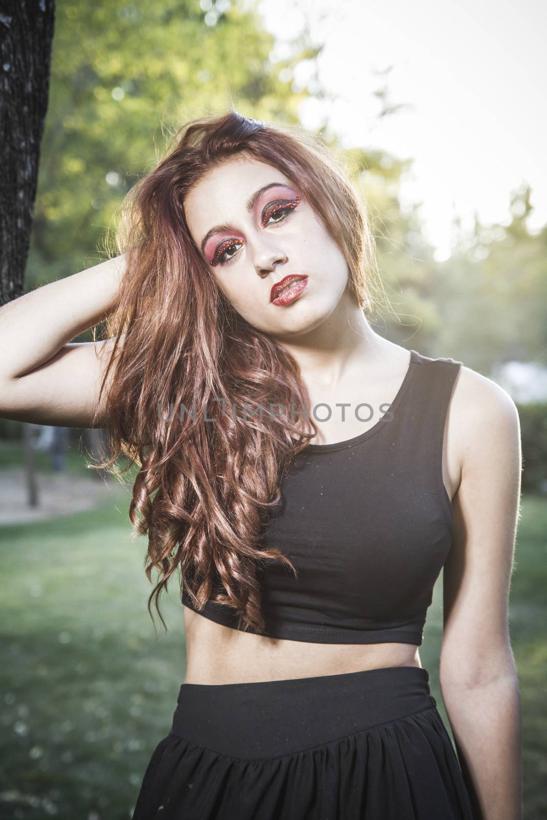 beautiful girl in a vintage style in a fabulous autumn park by FernandoCortes