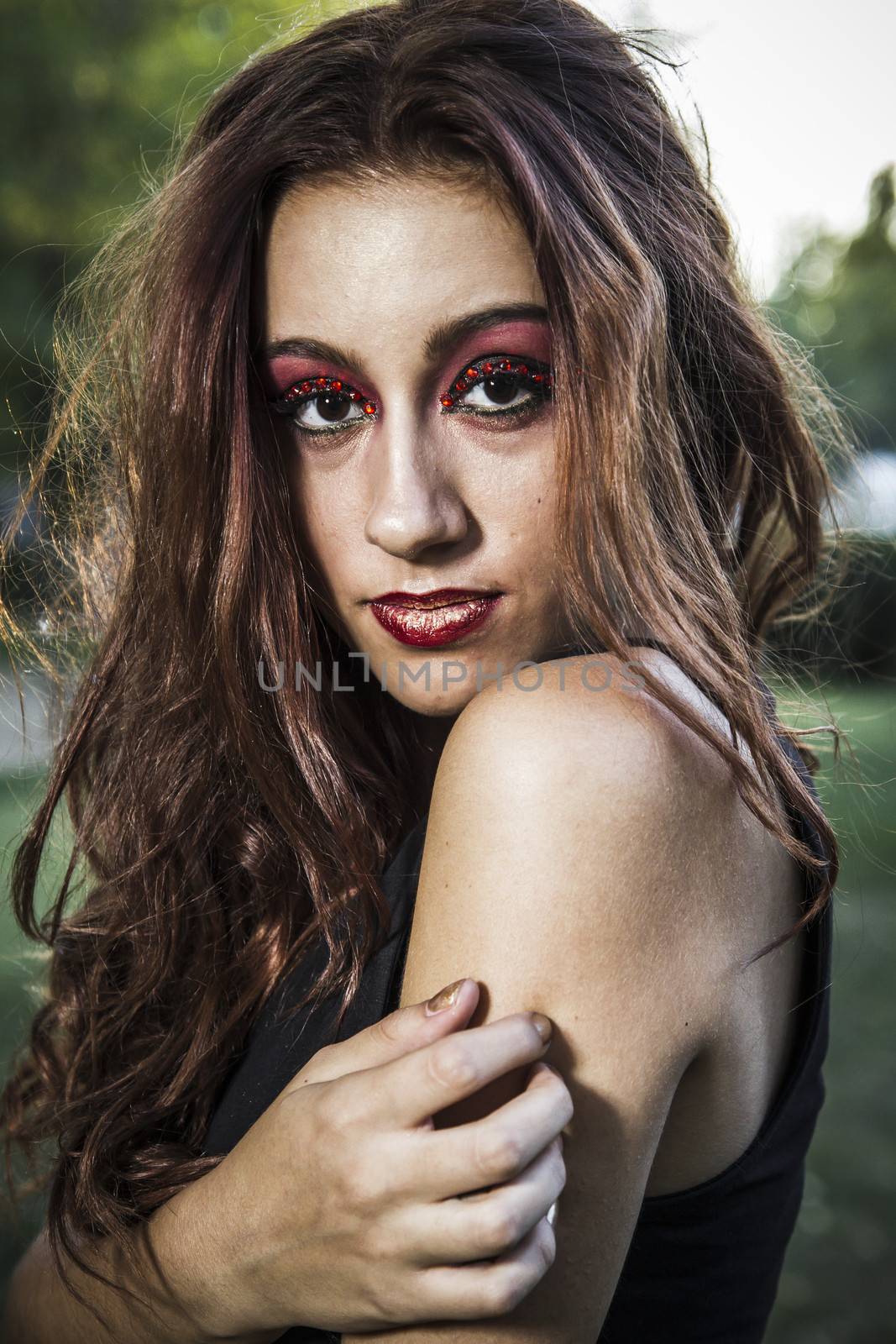 beautiful girl in a vintage style in a fabulous autumn park by FernandoCortes