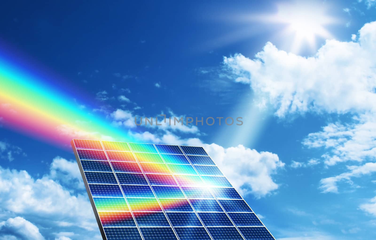 Solar energy renewable energy concept by anterovium