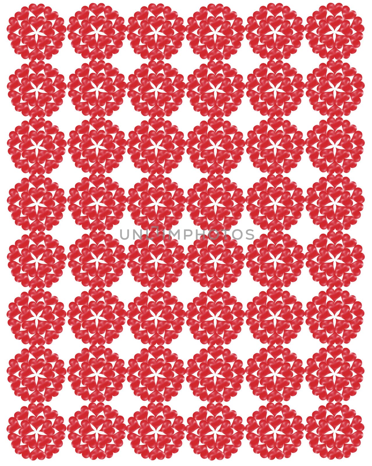 pattern from symmetric red ornaments like laces