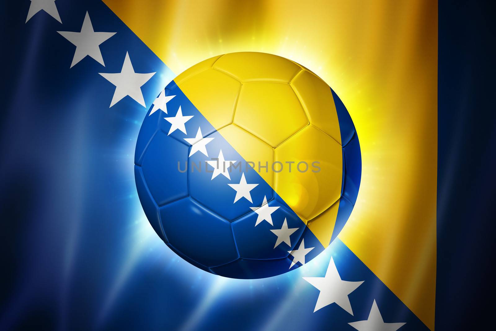 Soccer football ball with Bosnia and Herzegovina flag by daboost