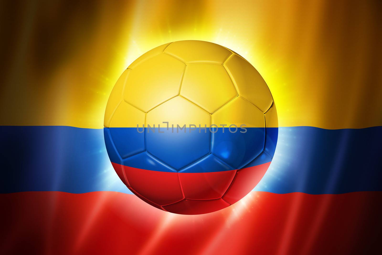 Soccer football ball with Colombia flag by daboost