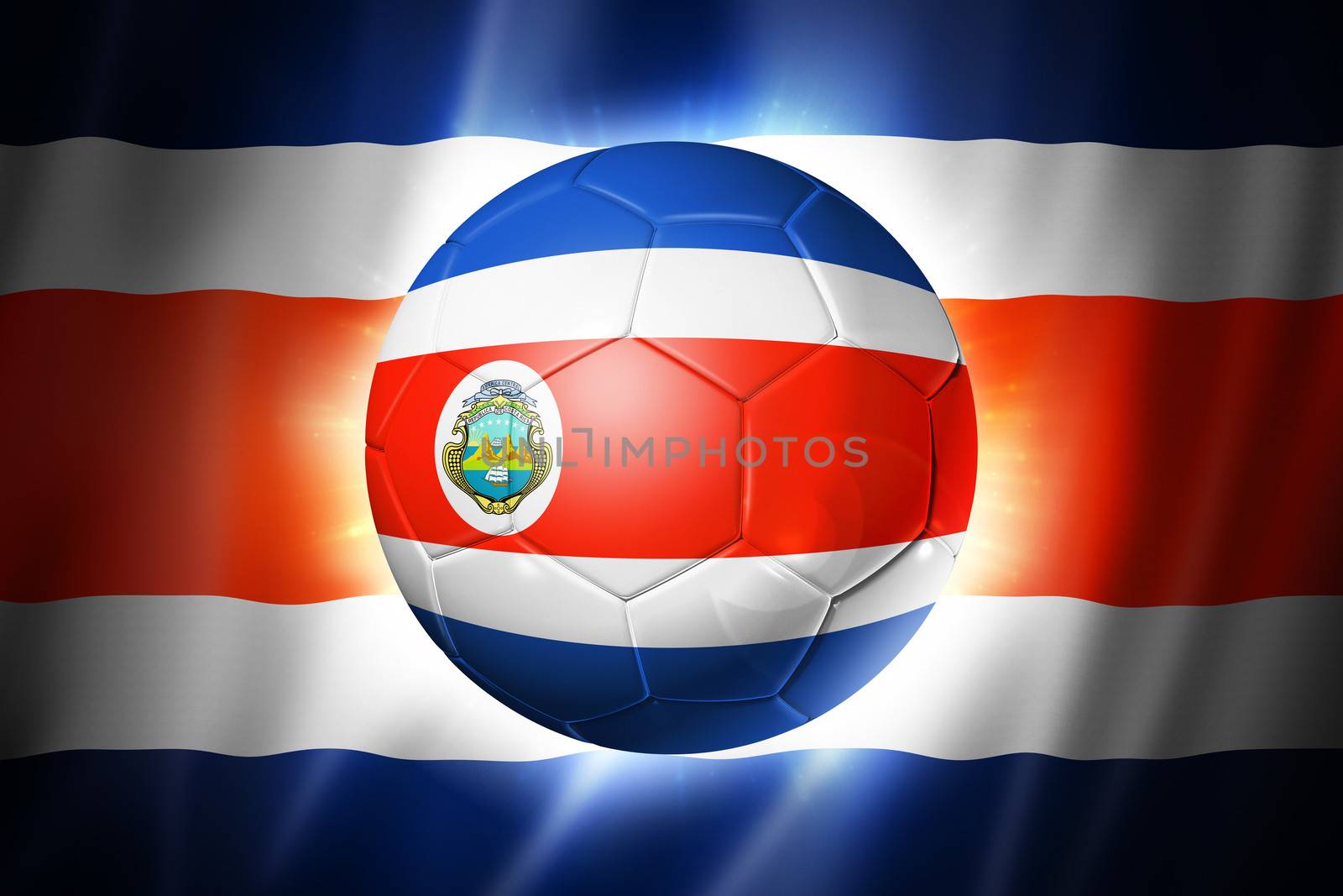 Soccer football ball with Costa Rica flag by daboost