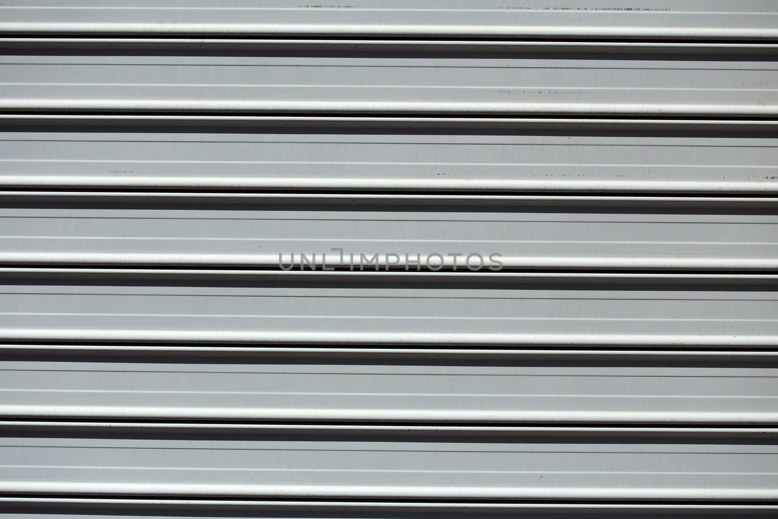Close up of metal garage door