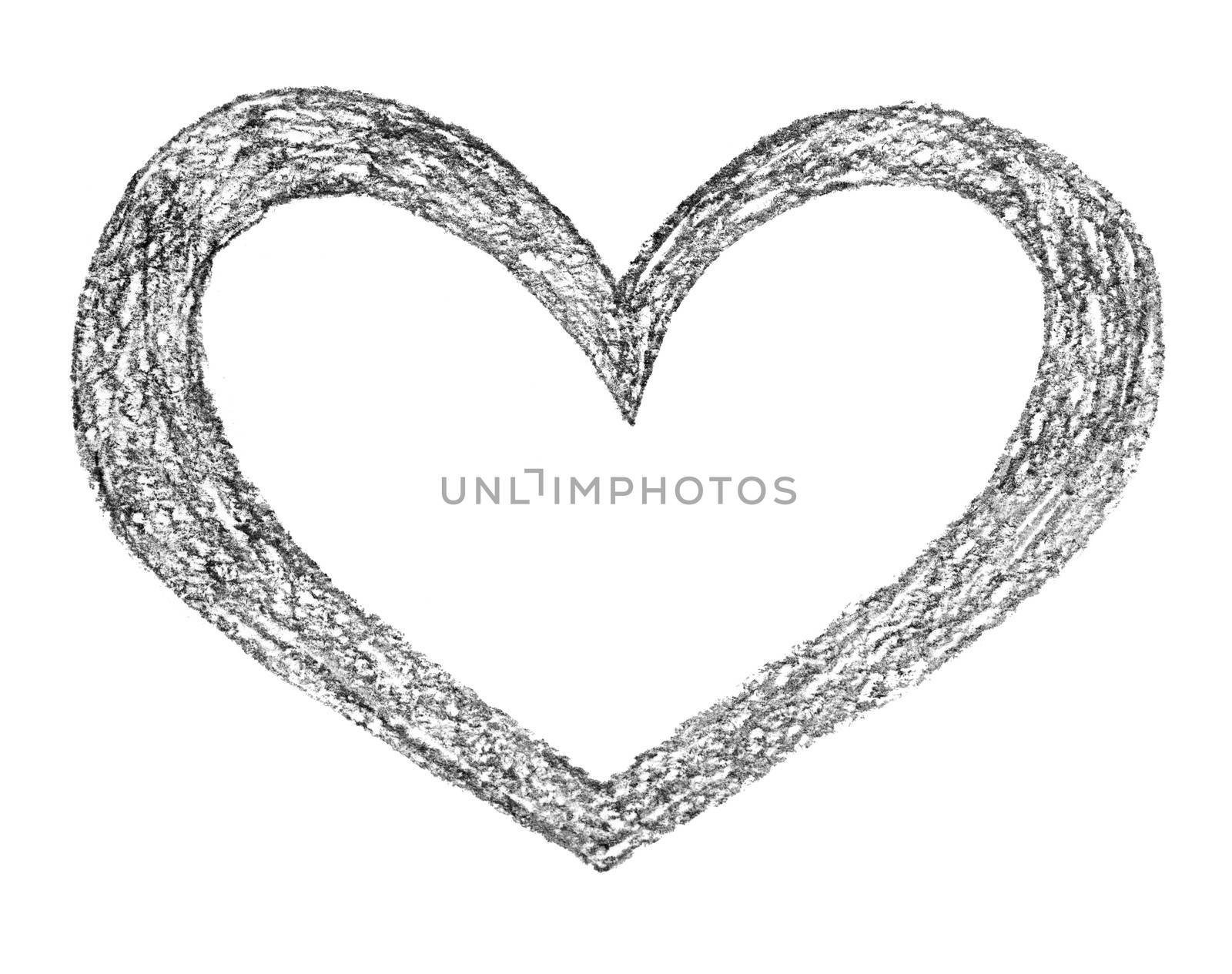 Hand drawn, crayon heart shape by anelina