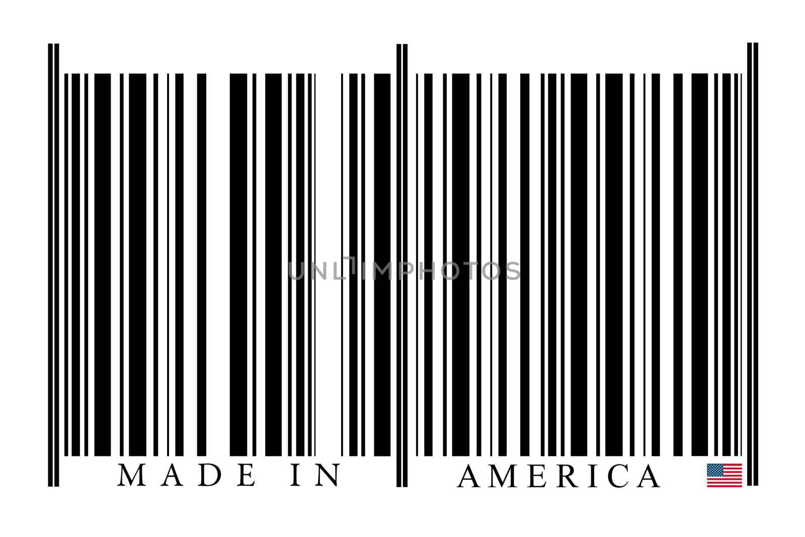 American Barcode on white background