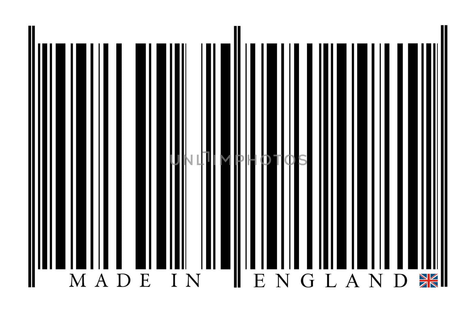 England Barcode on white background