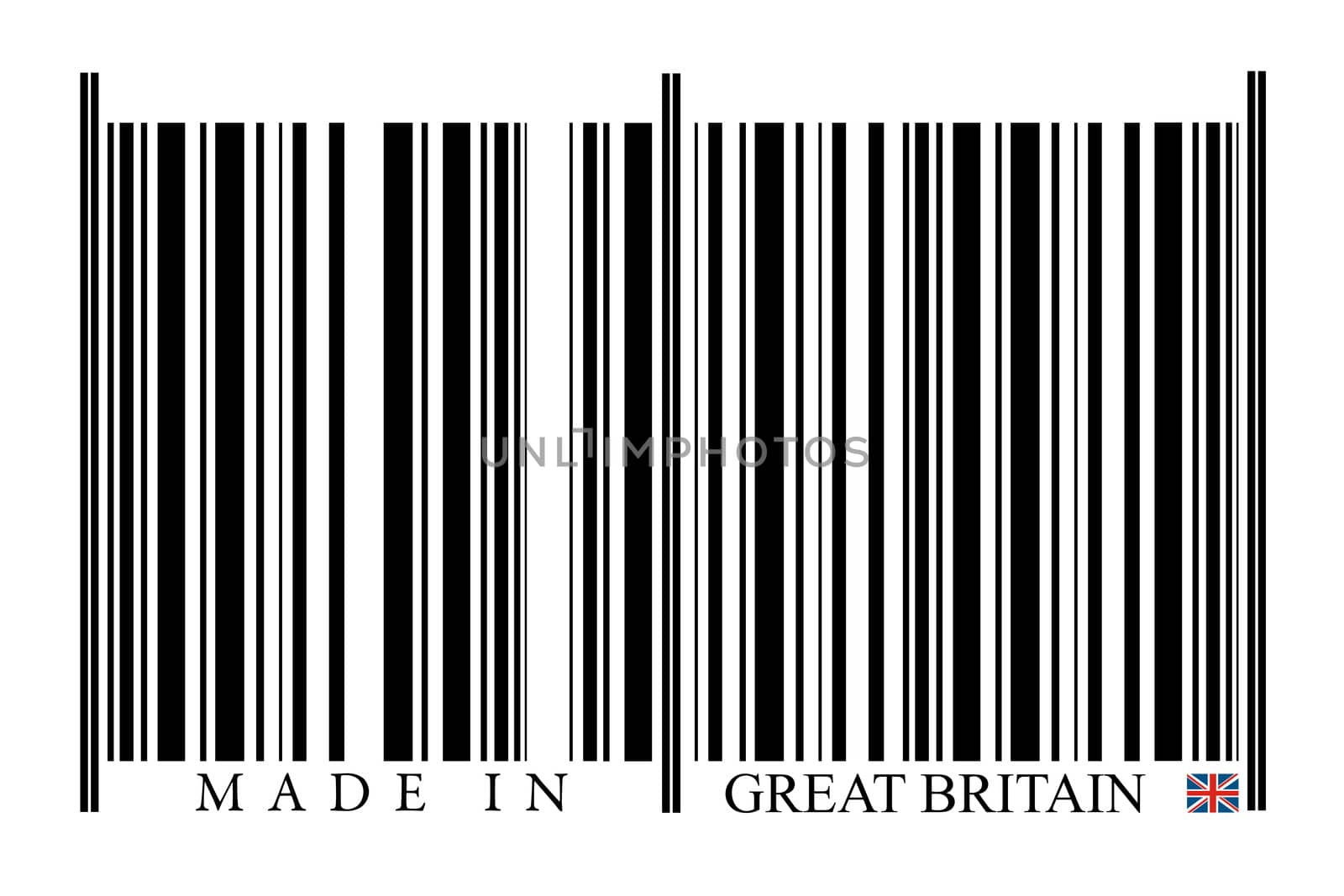 Great Britain Barcode on white background