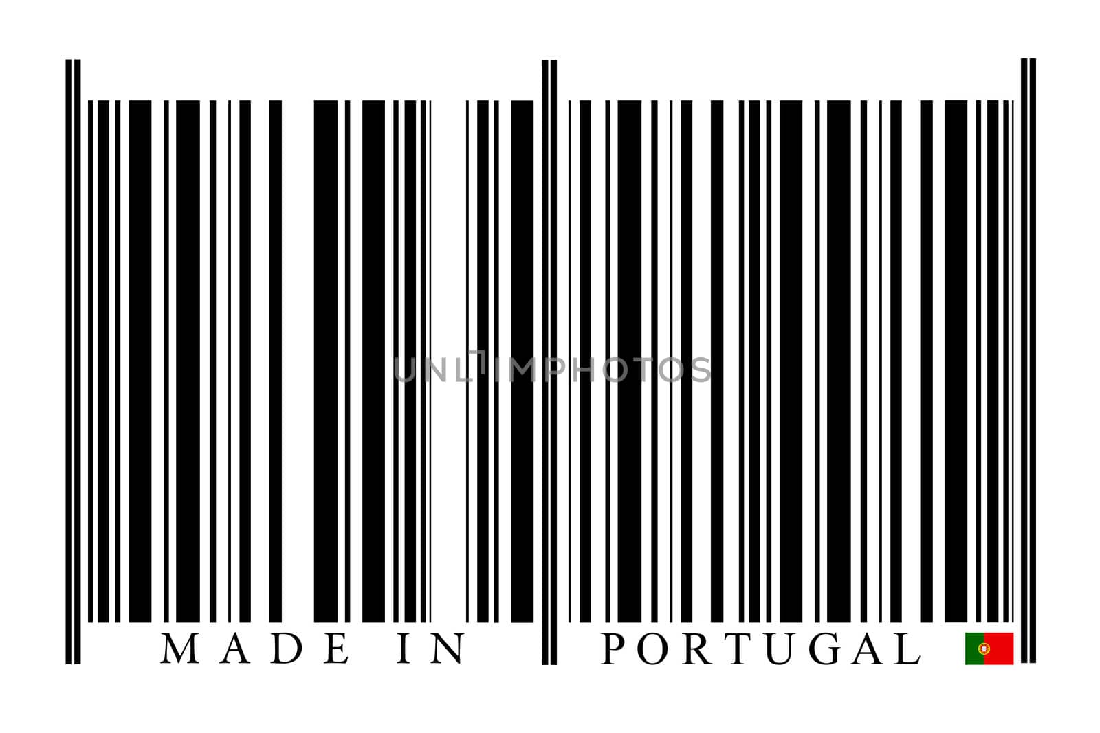 Portugal Barcode on white background