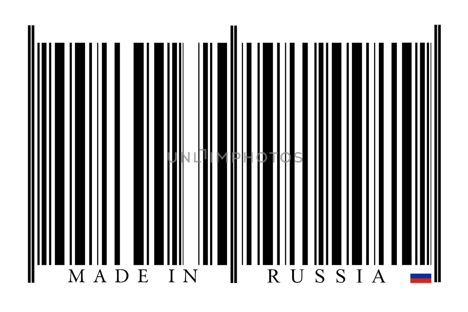 Russia Barcode on white background