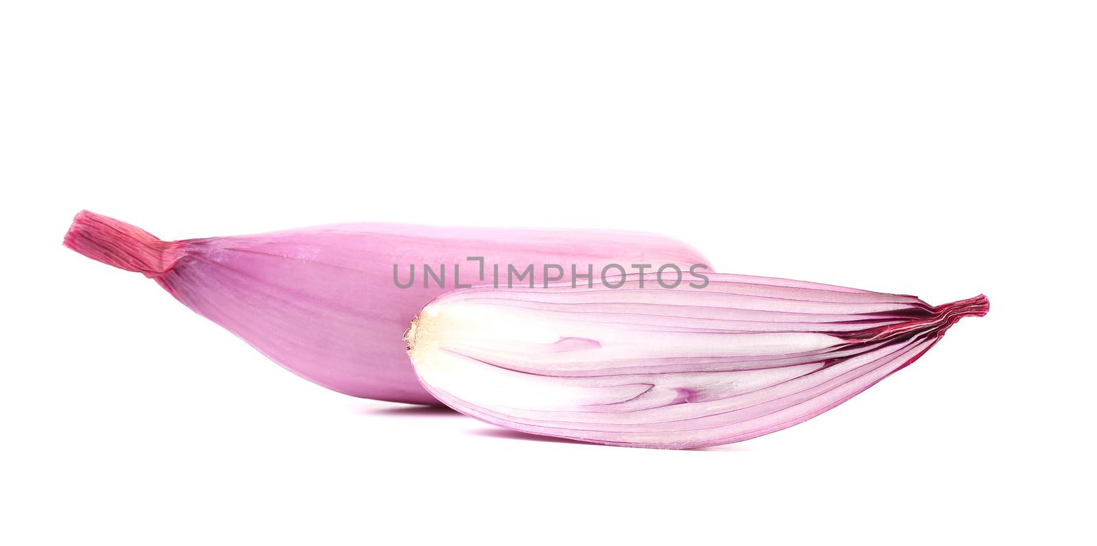 Organic red onion. Slice. Isolated on a white background.