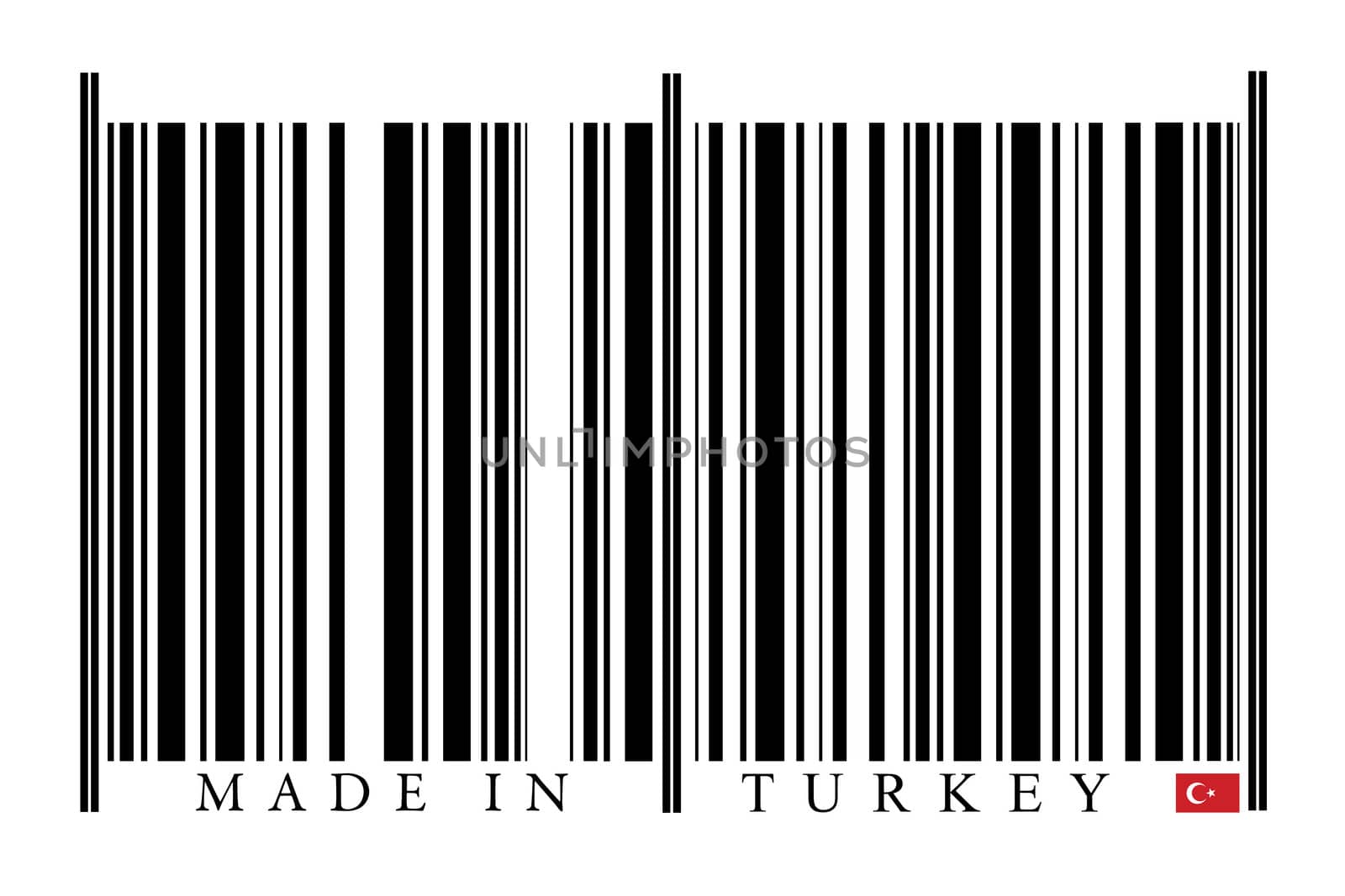 Turkey Barcode on white background