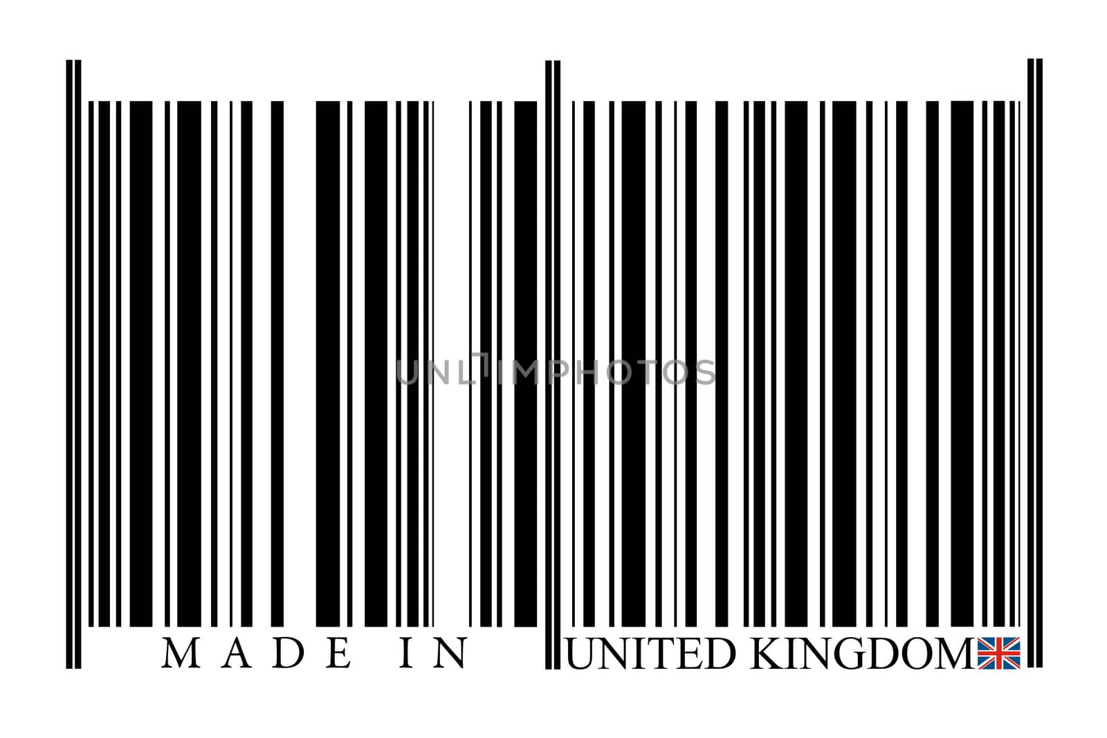 United Kingdom Barcode on white Background