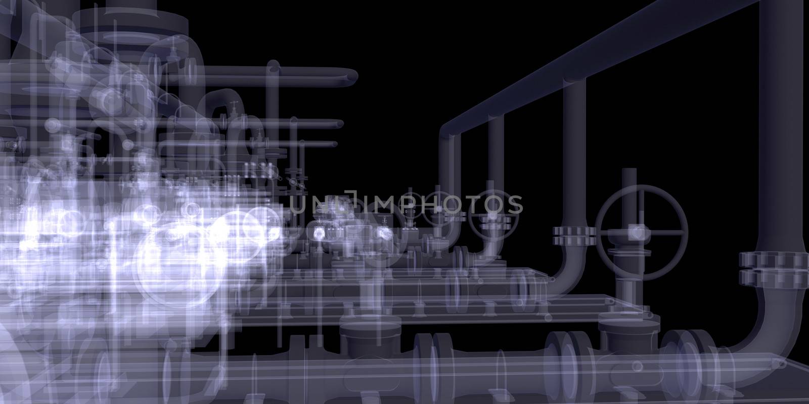 Industrial equipment. X-Ray render by cherezoff