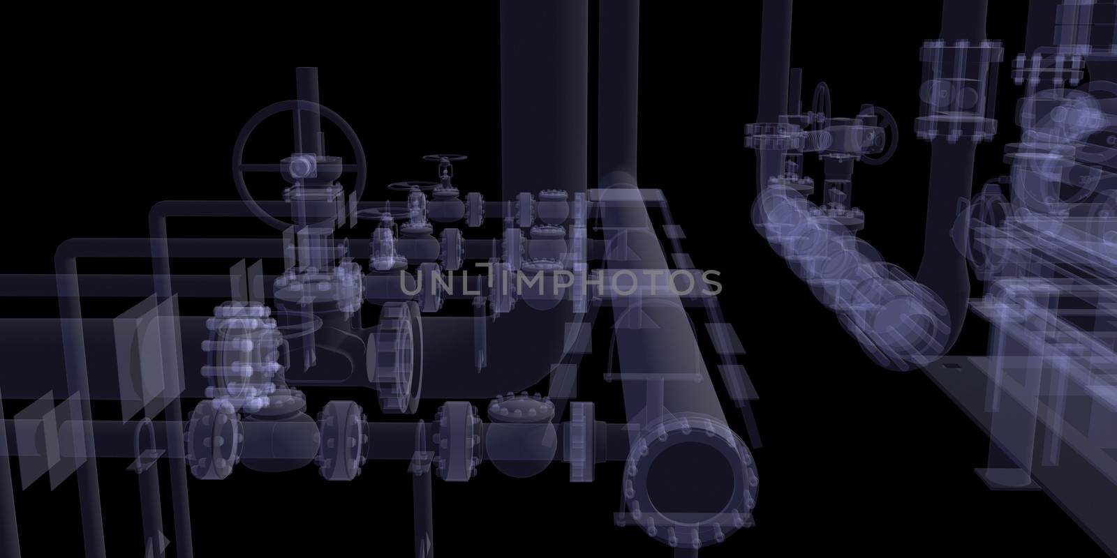 Industrial equipment. X-Ray render by cherezoff