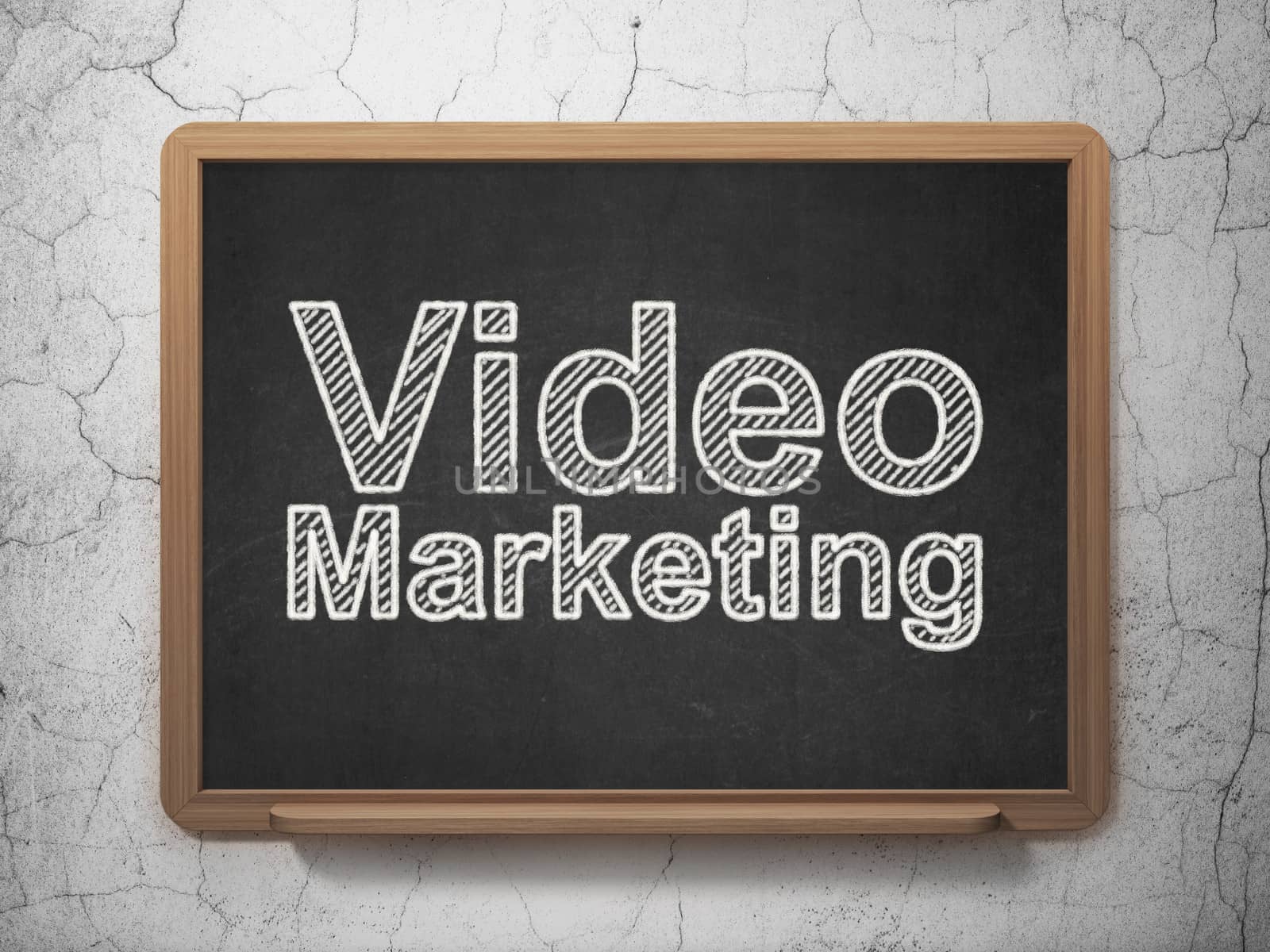 Finance concept: Video Marketing on chalkboard background by maxkabakov
