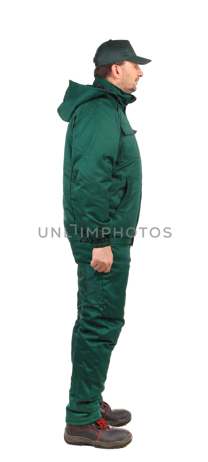 Worker in green overalls. by indigolotos