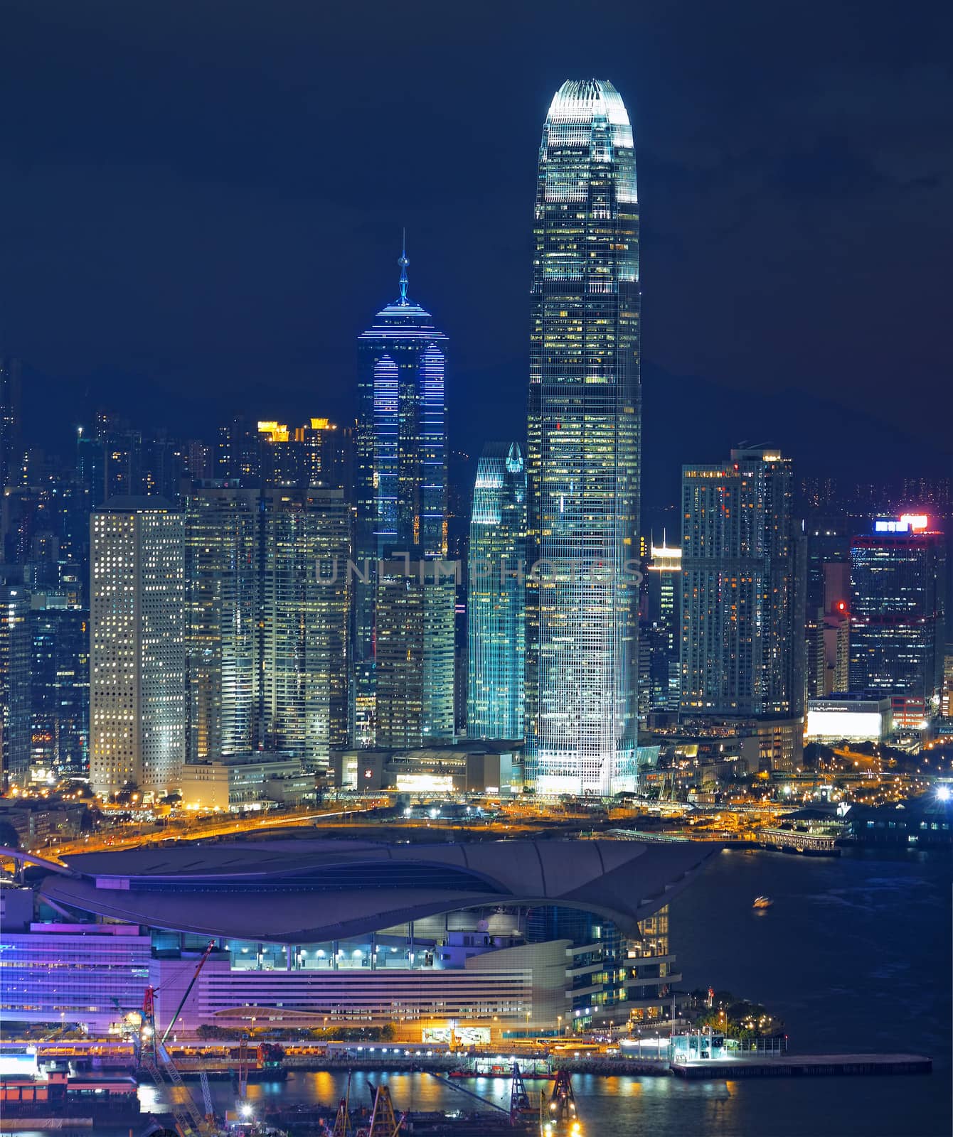 Hong Kong Island night, modern city