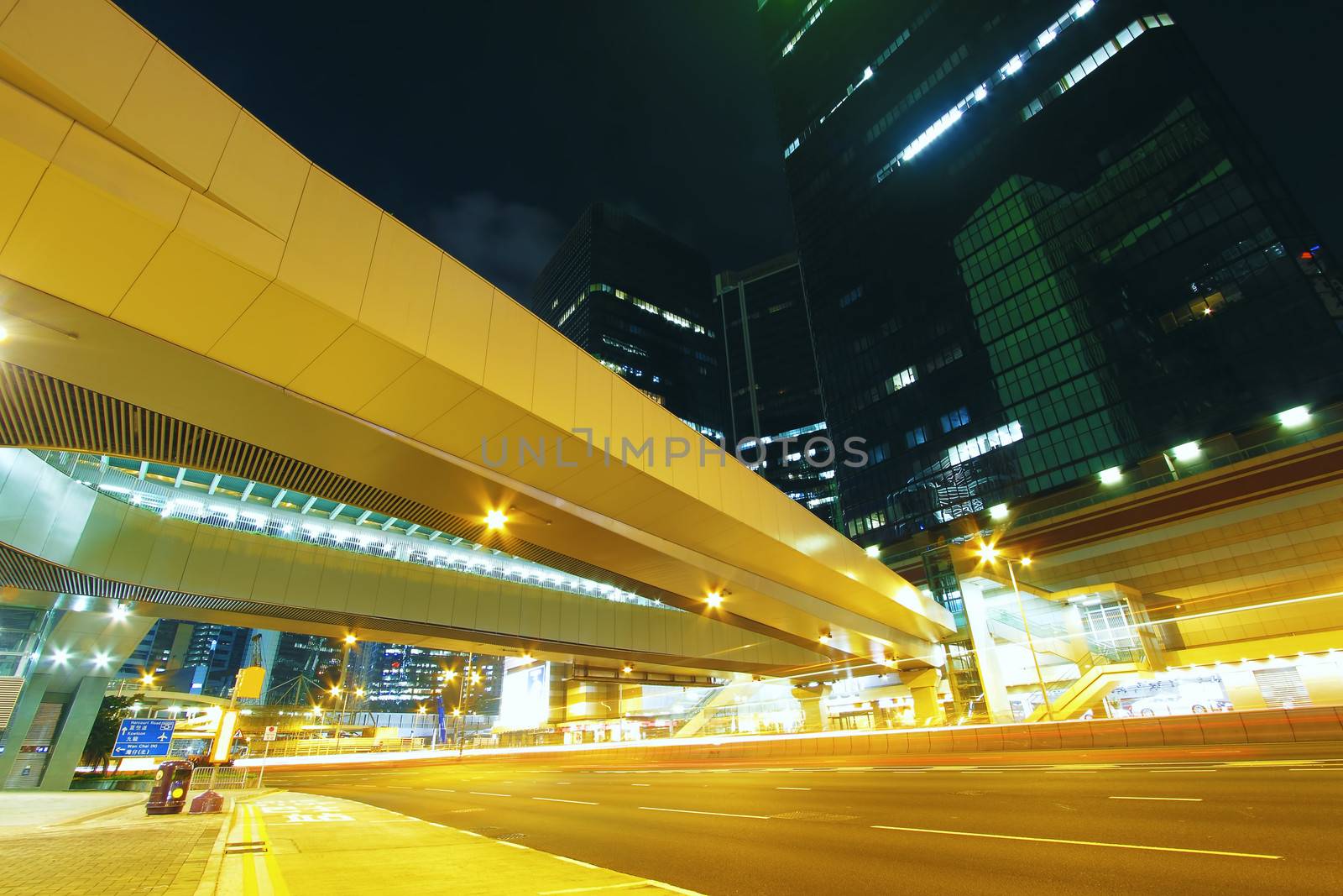Modern urban landscape and the bustling streets in the evening 